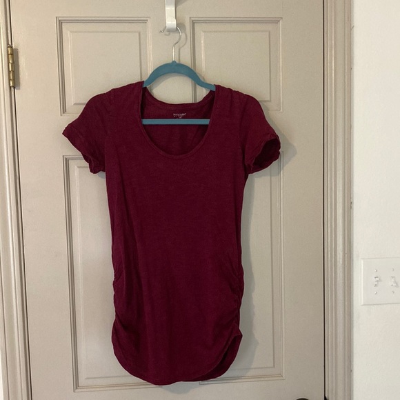 Tops - Motherhood maternity maroon short sleeve shirt. Size small